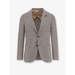 Madras wool blend blazer