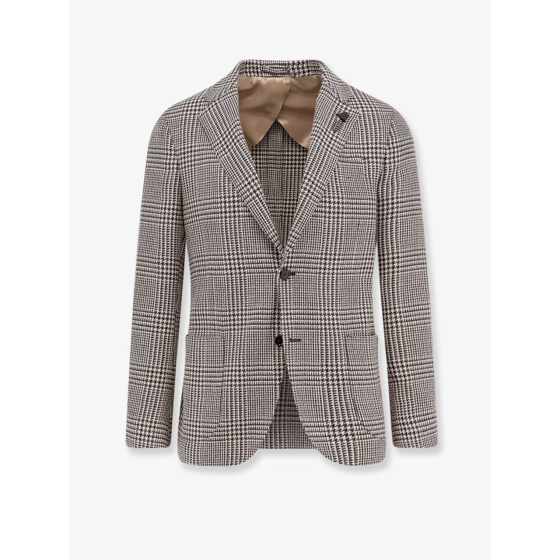 Madras wool blend blazer