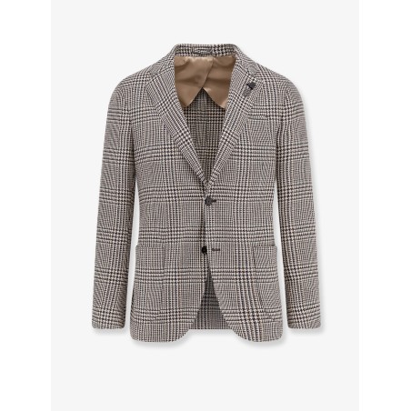 Madras wool blend blazer