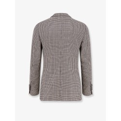 Madras wool blend blazer
