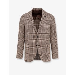 Madras wool blend blazer