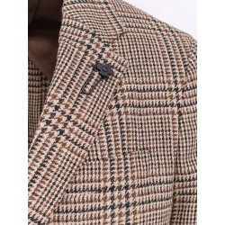 Madras wool blend blazer