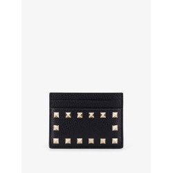Rockstud leather cardholder