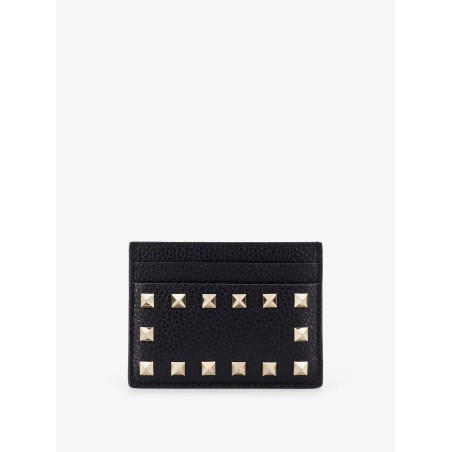 Rockstud leather cardholder