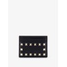 Rockstud leather cardholder