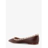 Rockstud leather ballerinas