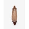 Rockstud leather ballerinas