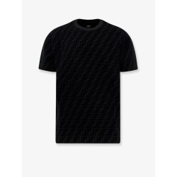 Cotton piquet T-shirt with flocked FF motif