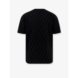 Cotton piquet T-shirt with flocked FF motif