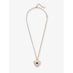 Coeur Royal metal, enamel and crystals necklace