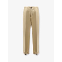 Burberry Check cuffed cotton trousers