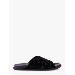 Leather slides with all-over GG motif