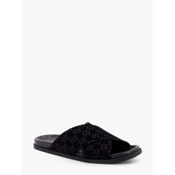 Leather slides with all-over GG motif