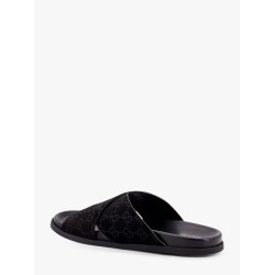 Leather slides with all-over GG motif
