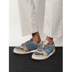 Suede sneakers with ff inserts
