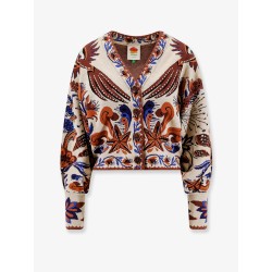 Viscose blend cardigan with perforated details