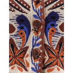 Viscose blend cardigan with perforated details