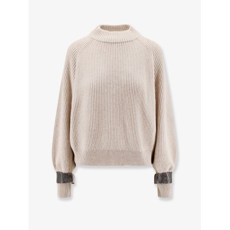 Cashmere sweater with removable cuffs