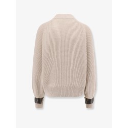Cashmere sweater with removable cuffs