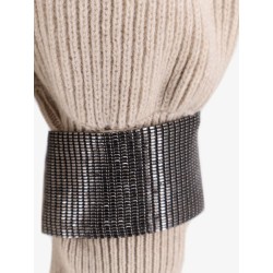 Cashmere sweater with removable cuffs