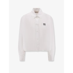 Cotton shirt with Miu Miu embroidery