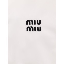Cotton shirt with Miu Miu embroidery