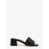 Leather heel sandals with Intrecciato motif