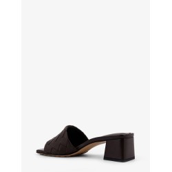 Leather heel sandals with Intrecciato motif