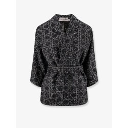 Palto Macrocannage cotton blend tweed blazer