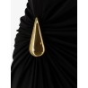 Viscose long dress with gold metal details