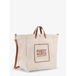 Canvas shoulder bag with embossed logo