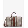 Gg supreme fabric and leather duffle bag