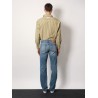 Used blue cotton jeans
