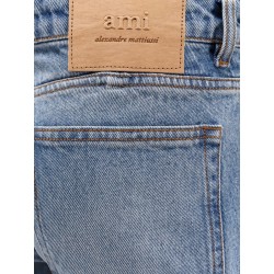 Used blue cotton jeans