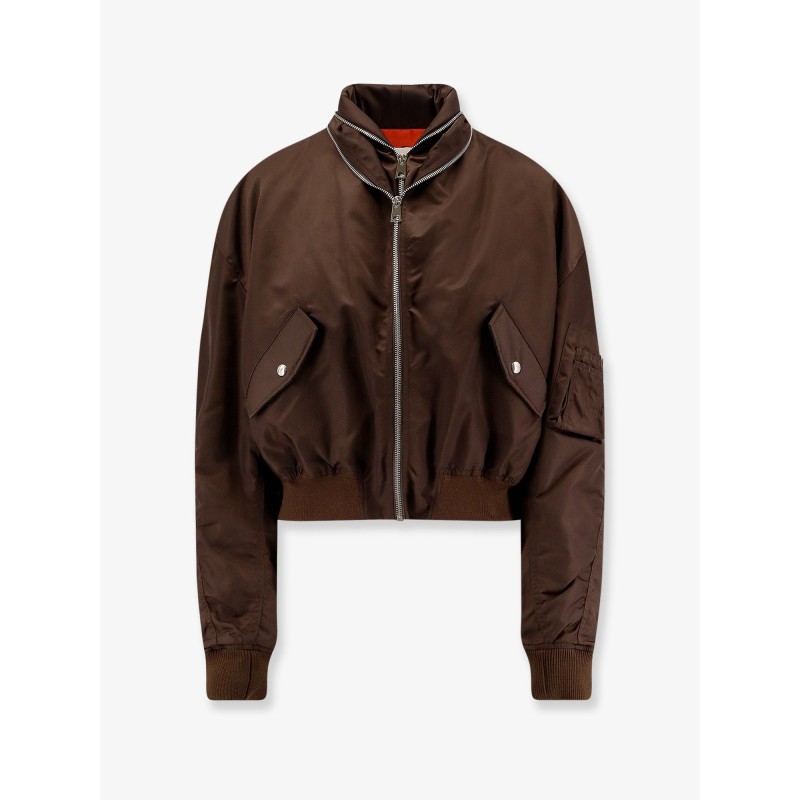 Nylon bomber jacket with double zip