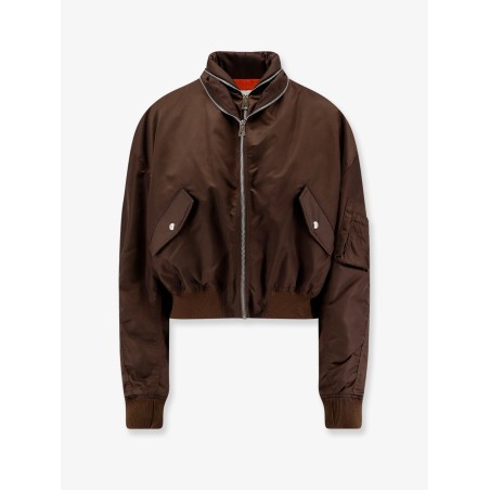 Nylon bomber jacket with double zip