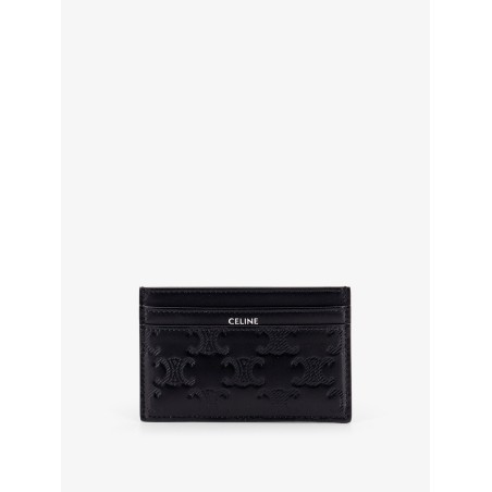 Leather cardholder with all-over Triomphe logo