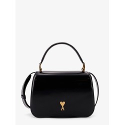Leather shoulder bag with monogram logo