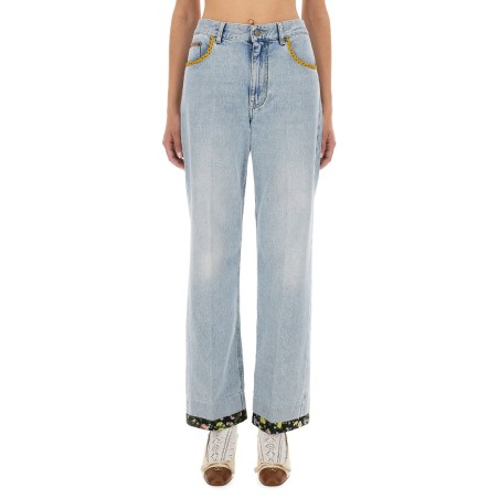 EMBROIDERED DENIM PANTS
