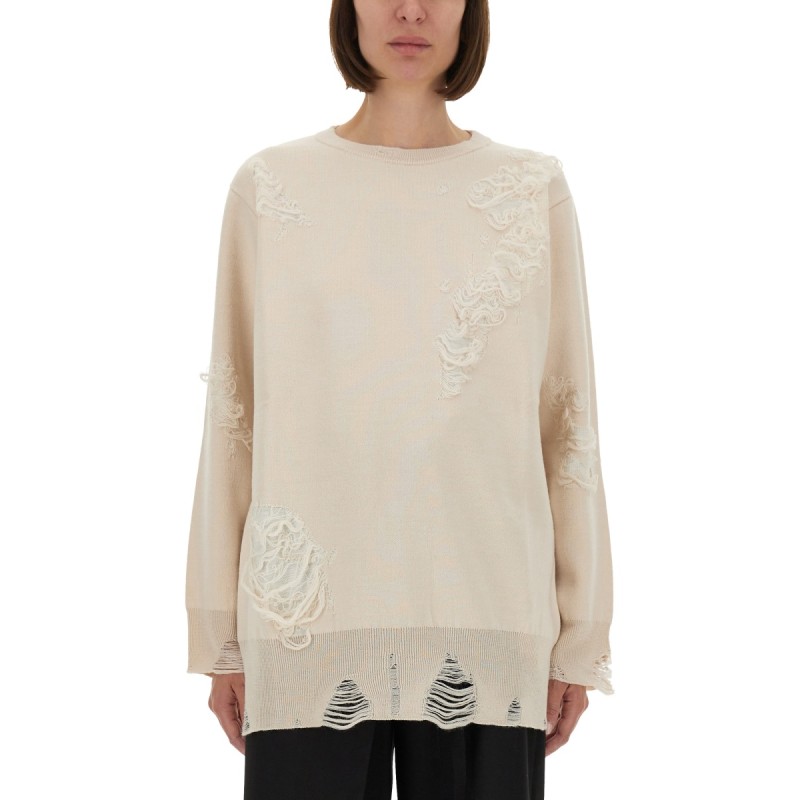 MESH WITH WORN EFFECT DETAILS