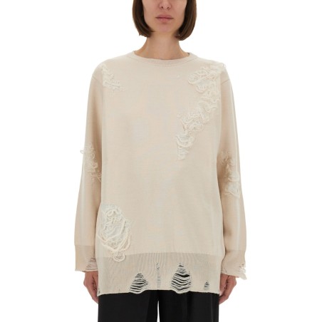 MESH WITH WORN EFFECT DETAILS
