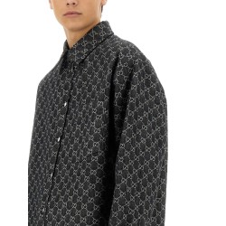 REVERSIBLE WOOL AND DENIM GG SHIRT