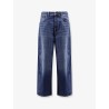 Twisted stone-washed denim jeans