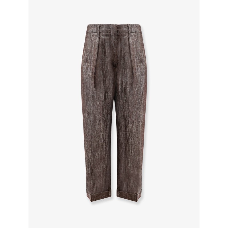Trousers with lurex effect