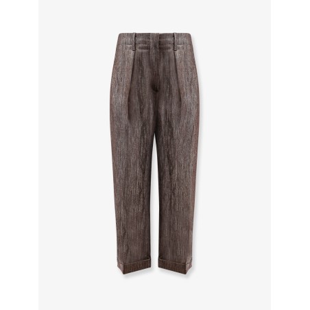 Trousers with lurex effect