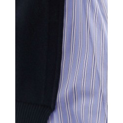 Cotton cardigan with mesh inserts