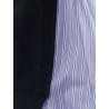 Cotton cardigan with mesh inserts