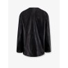 Mandarin closure leather jacket
