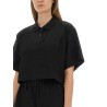 CROPPED JERSEY POLO SHIRT