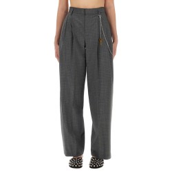 GRAY WOOL BLEND PANTS